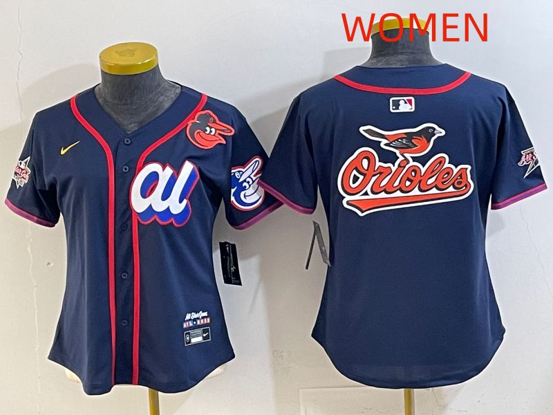 Women 2025 Baltimore Orioles Blank Drak Blue All star Nike MLB Jersey style 04
